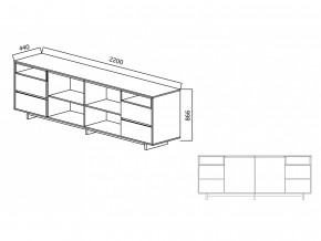 Комодино Moderno-2200 Ф6 в Учалах - uchaly.magazinmebel.ru | фото - изображение 4