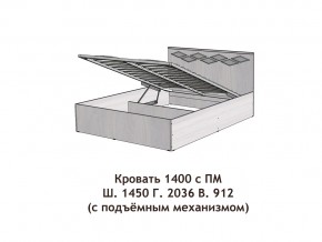 Кровать с подъёмный механизмом Диана 1400 в Учалах - uchaly.magazinmebel.ru | фото - изображение 3